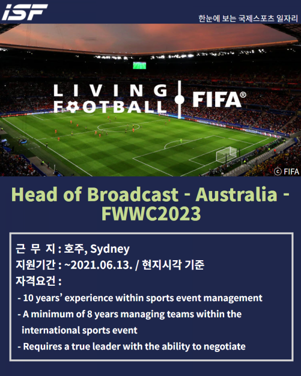 FIFA, head of broadcast